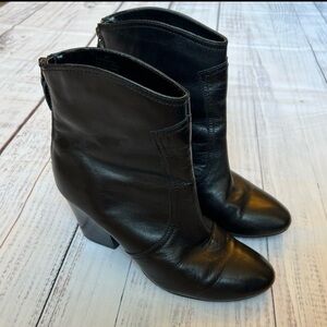 Black Leather Ankle Boots